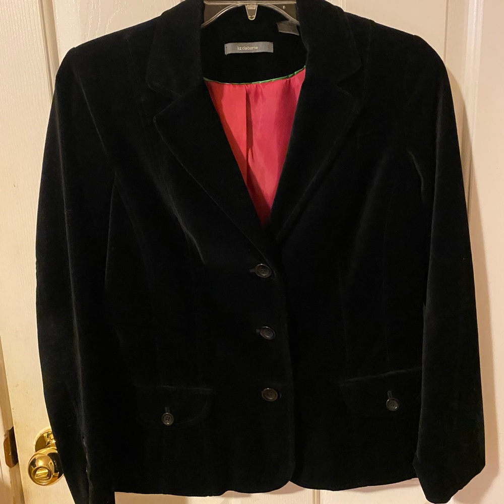 Liz Claiborne Black Velvet Blazer